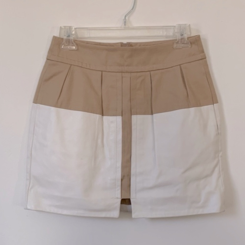 Leifsdottir Left Bank leather colorblocked tulip skirt